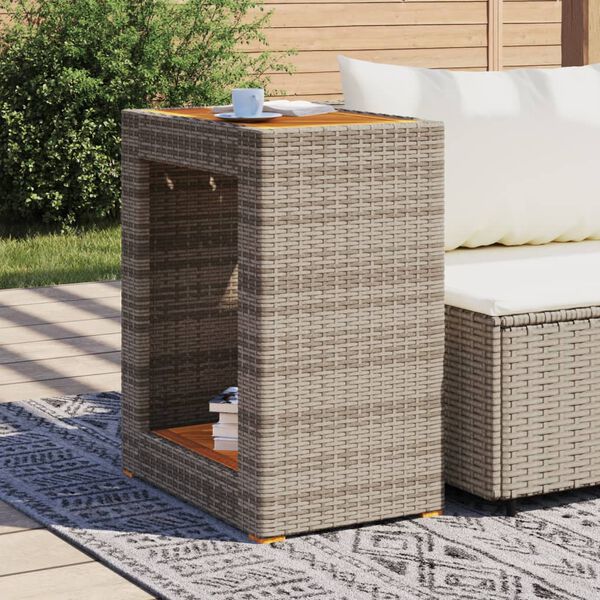 vidaXL Table d'appoint de jardin dessus en bois gris 60x40x75 cm