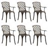 vidaXL Chaises de jardin lot de 6 fonte d'aluminium bronze