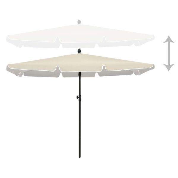 vidaXL Parasol de jardin avec mât 210x140 cm Sable