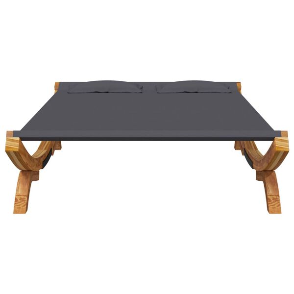 vidaXL Lit de repos ext&eacute;rieur 165x188,5x46 cm Bois courb&eacute; Anthracite