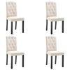 vidaXL Chaises &agrave; manger lot de 4 cr&egrave;me tissu