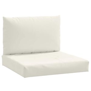 vidaXL Coussins de palette lot de 2 cr&egrave;me m&eacute;lang&eacute; tissu