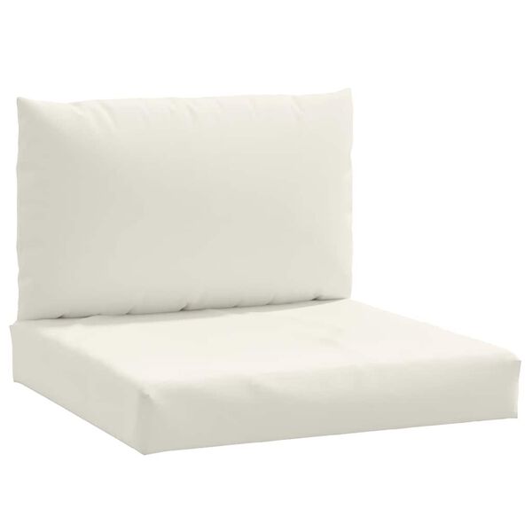 vidaXL Coussins de palette lot de 2 cr&egrave;me m&eacute;lang&eacute; tissu