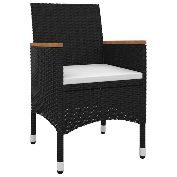 vidaXL Ensemble &agrave; manger de jardin coussins 5 pcs R&eacute;sine tress&eacute;e Verre