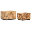 vidaXL Tables basses 2 pcs avec design de blocs Bois de manguier brut