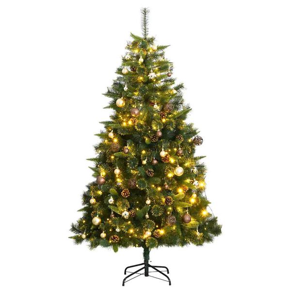 vidaXL Sapin de No&euml;l artificiel articul&eacute; 300 LED et boules 180 cm
