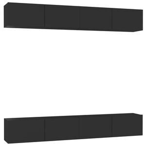 vidaXL Meubles TV 4 pcs Noir 100x30x30 cm Bois d'ingénierie