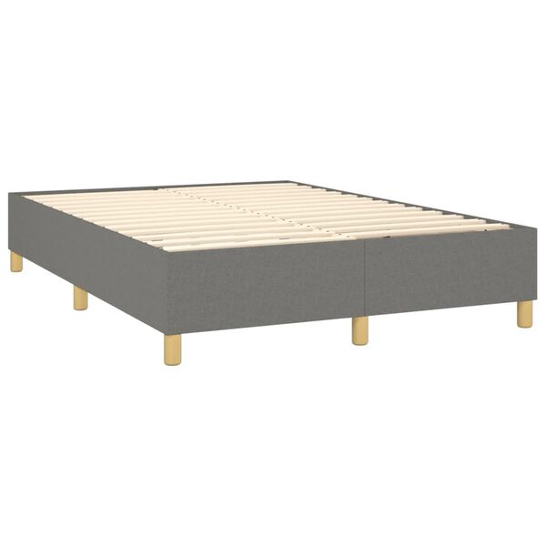 vidaXL Sommier &agrave; ressorts de lit gris fonc&eacute; 152x203 cm tissu