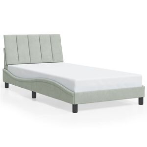 vidaXL Cadre de lit sans matelas Hanko gris clair 100x203 cm velours
