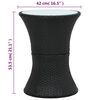vidaXL Table d'appoint de jardin Forme de tambour Noir R&eacute;sine tress&eacute;e