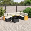 vidaXL Salon de jardin 9 pcs avec coussins noir r&eacute;sine tress&eacute;e