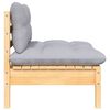 vidaXL Canapé 2 places de jardin et coussins gris Bois de pin solide