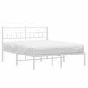 vidaXL Cadre de lit métal sans matelas et tête de lit blanc 135x190 cm