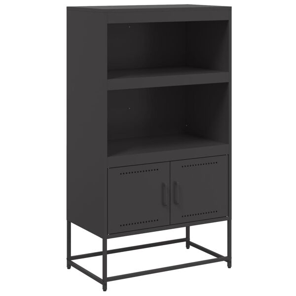 vidaXL Buffet haut noir 68,5x38,5x123,5 cm acier