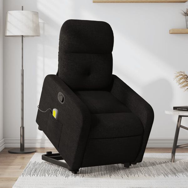 vidaXL Fauteuil inclinable de massage noir tissu
