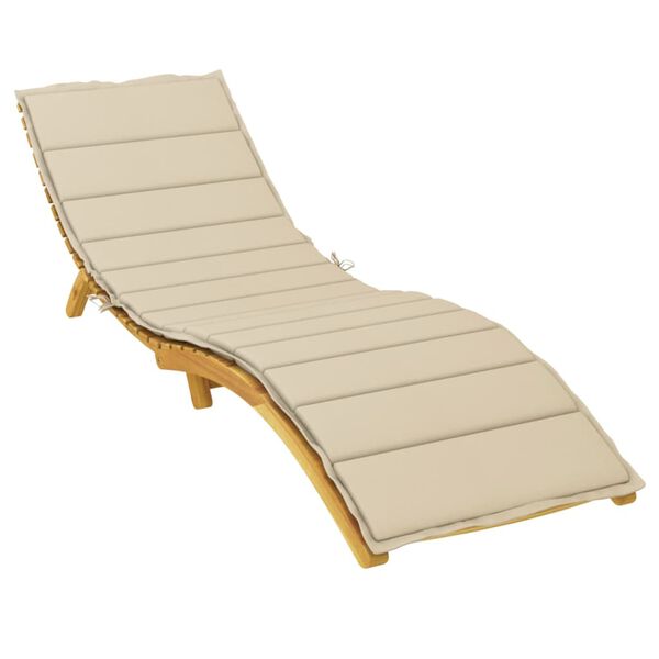 vidaXL Coussin de chaise longue beige 200x60x3 cm tissu oxford