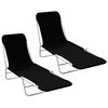 vidaXL Chaises longues pliables lot de 2 Acier et tissu Noir