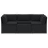 vidaXL Salon de jardin 4 pcs avec coussins R&eacute;sine tress&eacute;e Noir