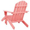vidaXL Chaise de jardin Adirondack avec pouf bois de sapin solide rose