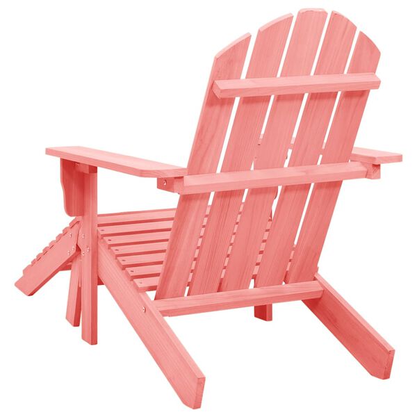 vidaXL Chaise de jardin Adirondack avec pouf bois de sapin solide rose