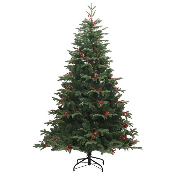 vidaXL Sapin de No&euml;l artificiel avec pommes de pin et baies 210 cm