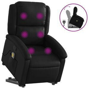 vidaXL Fauteuil inclinable de massage noir similicuir