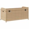 vidaXL Banc de rangement m&eacute;lange beige r&eacute;sine tress&eacute;e et bois d'acacia
