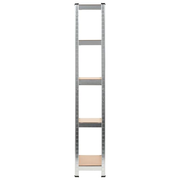 vidaXL &Eacute;tag&egrave;re de rangement 5 niveaux Argent&eacute; Acier et bois ing&eacute;nierie