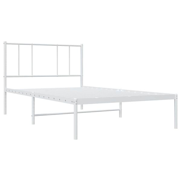 vidaXL Cadre de lit métal sans matelas et tête de lit blanc 100x200 cm