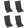 vidaXL Chaises de jardin lot de 4 avec coussins anthracite Teck solide