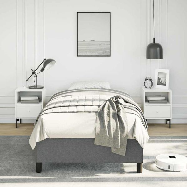vidaXL Cadre de lit gris foncé 100x190 cm tissu