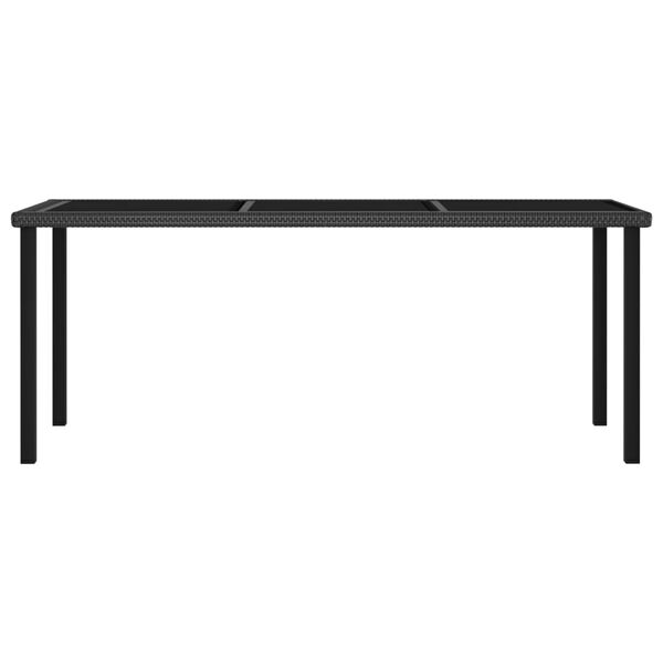 vidaXL Table &agrave; d&icirc;ner de jardin Noir 180x70x73 cm R&eacute;sine tress&eacute;e