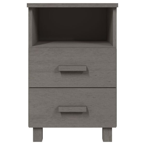 vidaXL Table de chevet HAMAR Gris clair 40x35x62 cm Bois de pin massif
