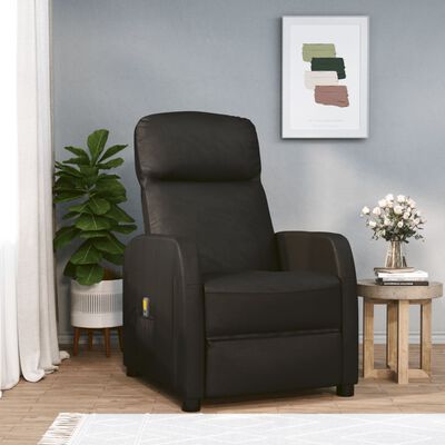 vidaXL Fauteuil de massage Noir Similicuir