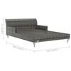 vidaXL Chaise longue &agrave; 2 places avec coussins R&eacute;sine tress&eacute;e Gris