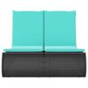 vidaXL Chaise longue double avec coussins noir r&eacute;sine tress&eacute;e