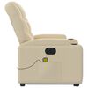 vidaXL Fauteuil inclinable de massage électrique crème tissu