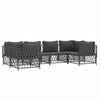 vidaXL Salon de jardin avec coussins 6 pcs anthracite acier