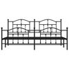 vidaXL Cadre de lit métal sans matelas avec pied de lit noir 193x203cm