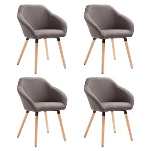 vidaXL Chaises &agrave; manger lot de 4 taupe tissu