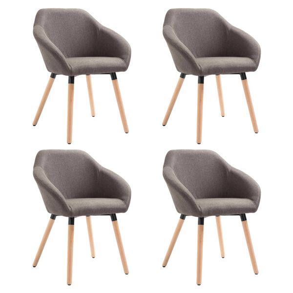 vidaXL Chaises &agrave; manger lot de 4 taupe tissu