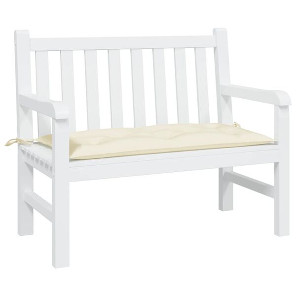 vidaXL Coussin de banc de jardin blanc crème 110x50x7 cm tissu oxford