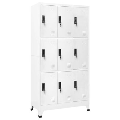 vidaXL Armoire à casiers Blanc 90x45x180 cm Acier