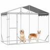 vidaXL Chenil d'ext&eacute;rieur pour chiens avec toit argent&eacute; 3x1,5x2,5 m