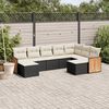 vidaXL Salon de jardin 9 pcs avec coussins noir r&eacute;sine tress&eacute;e