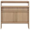 vidaXL Table de bar avec 2 dessus de table Ch&ecirc;ne 130x40x120 cm