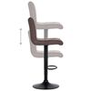 vidaXL Tabourets de bar lot de 2 taupe tissu