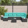 vidaXL Ensemble de canap&eacute; de jardin avec coussin 8 pcs Noir polyrotin