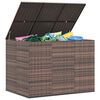 vidaXL Bo&icirc;te &agrave; coussins de jardin R&eacute;sine tress&eacute;e 145x100x103 cm Marron
