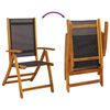 vidaXL Chaises pliables de jardin lot de 2 Bois d'acacia et textil&egrave;ne